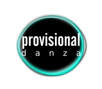 Logotipo Provisional Danza. Fondo oscuro