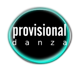 Logotipo Provisional Danza. Fondo oscuro
